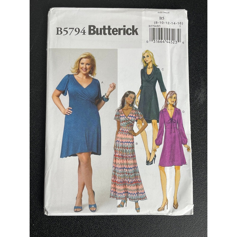 00359 - Butterick B5794 Sewing Pattern Misses Dress Knit Easy‎ Sizes 8-16
